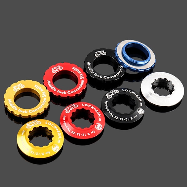 Cykelnavs Center Lock Centerlock låsring navs fat adaptrar axlar skivlåsringar Style A Black
