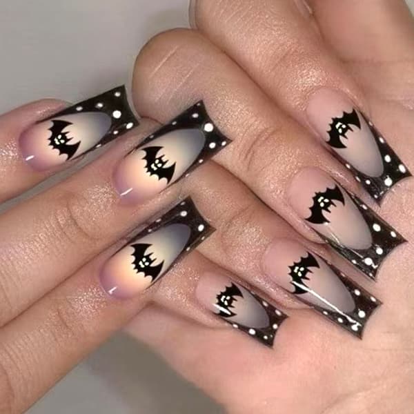 Halloween Press On Gradient Design Lättviktig ABS Vänlig