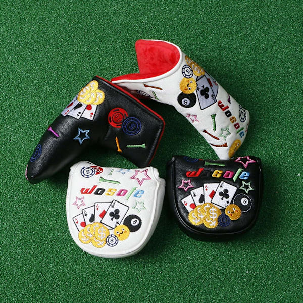 Golf Blade Putters Cover Headcover Club Protector Magnetiske Bar Lukninger White 2