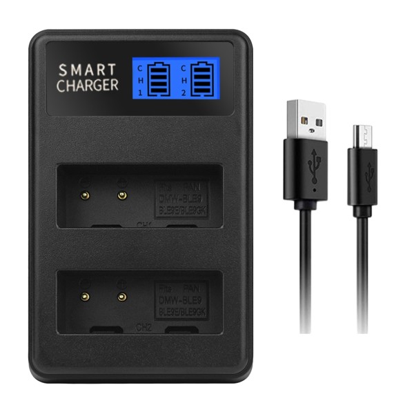 LCD Micro USB Oplader til DMC GF6 GX7 GF3 GF5 GX80 Kamera Batteri Dobbeltkanal