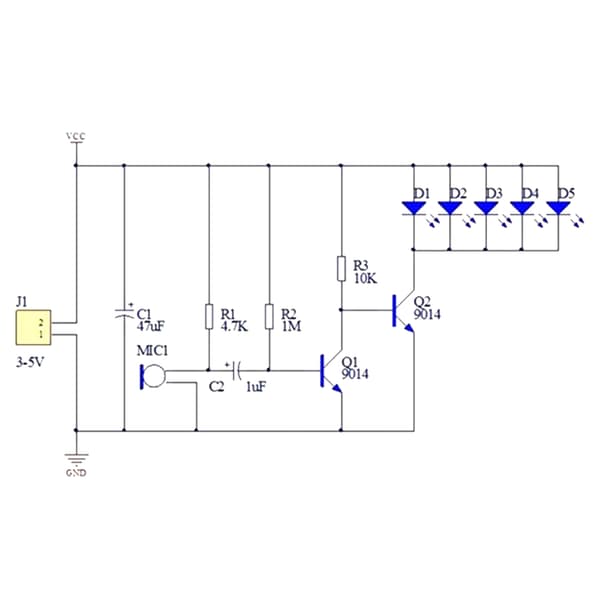 Rytm Synkroniserad LED-Ljusmodul Elektronik Lärande Set För Kretsövning