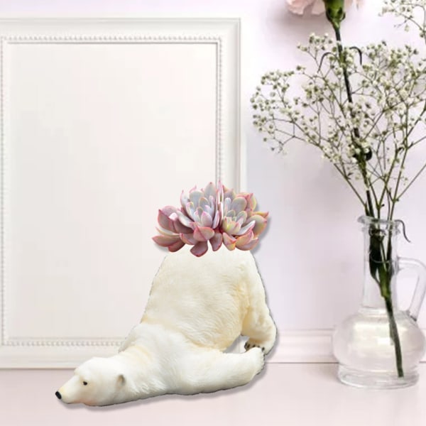 Håndlaget blomsterpotte silikonform arktisk bjørn formet betongformer DIY blomsterpotter former sementer form silikonmateriale