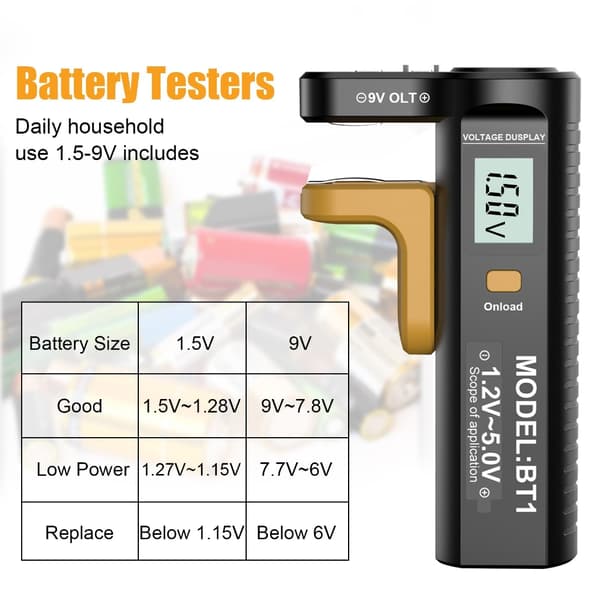 Presis Batteritester Multifunksjonell Batterimåler Liten Batteritester