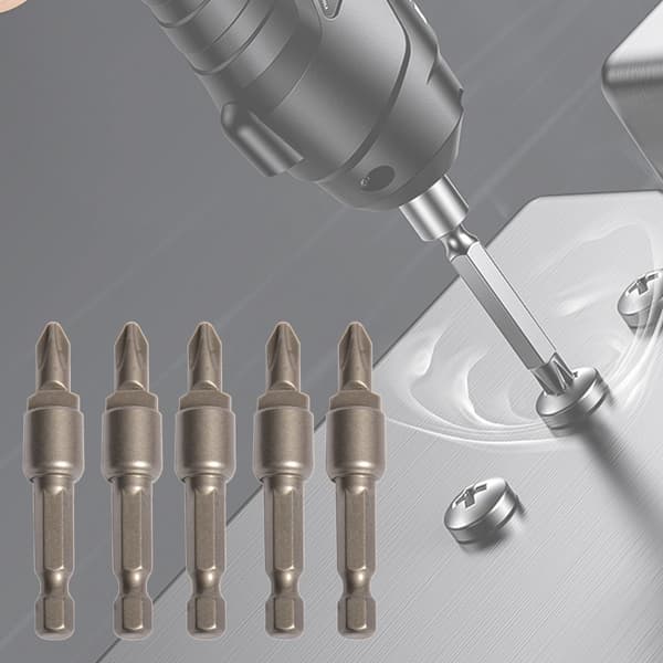 Industriel styrke krydshovedbits pakke med 5 indbygget magnetisk fastholdelse