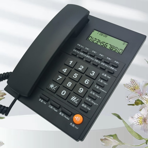 Fast telefon Engelsk sladdtelefon för hem/hotell/kontor, fast uppringares display Energibesparing