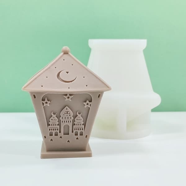 Ramadan Ljusformar 3D Slott Harts Silikonform Eid Dekorationer