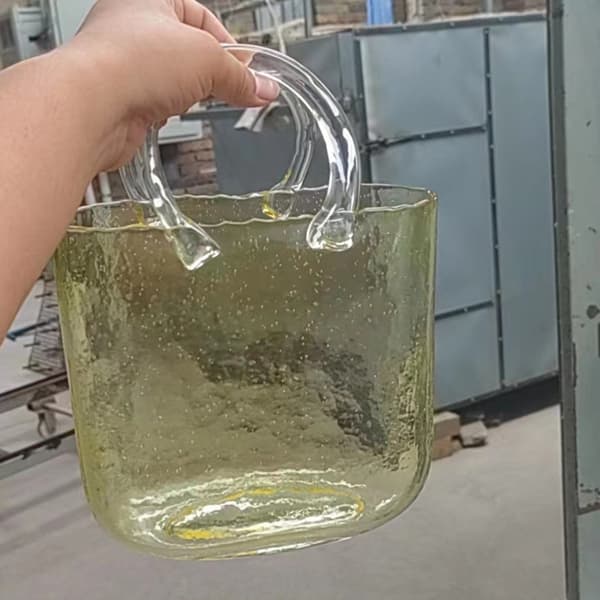 Vase i klar glas til akvariumbeholder til bordplader Light Grey