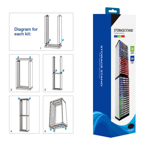 For spill-CD-boks brakettholder 36 spilldisk lagringstårn hylle rack