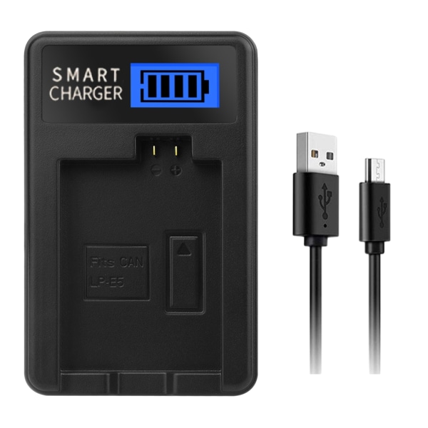 LCD USB-batterilader LP-E5 LC E5 For Canon EOS Rebel XS, Rebel T1i, Rebel XSi