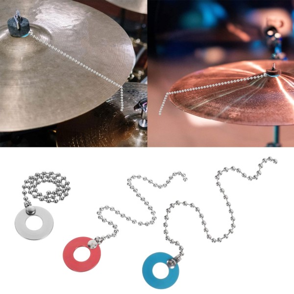 Cymbalkedja för Drum Jazz Kit Trummor Tillbehör Slagverksinstrument Delar Silver