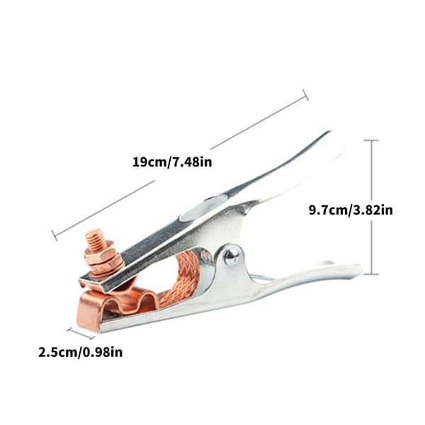 Professionell Svetsklämma Flätad Kopparshunt 500A Elektropläterad Jordklämma