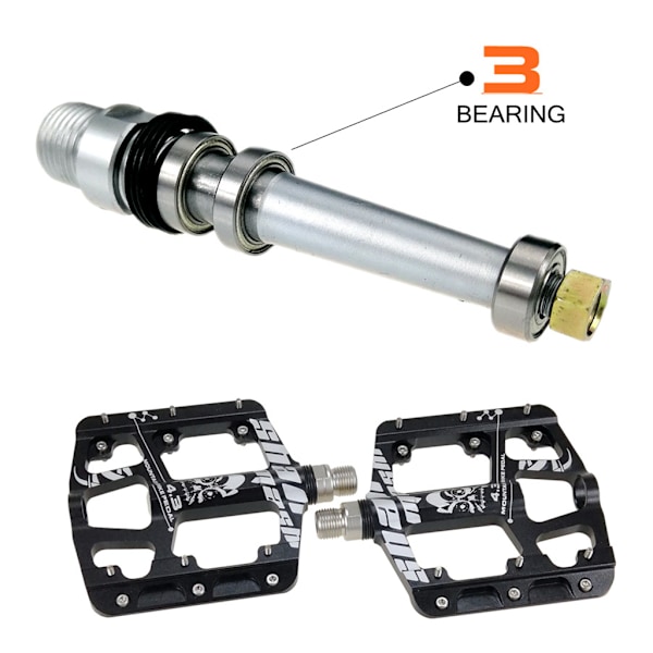 Vej MTB Mountainbike Cykel Pedal 3 Leje Stål Flade Cykelpedaler Titanium