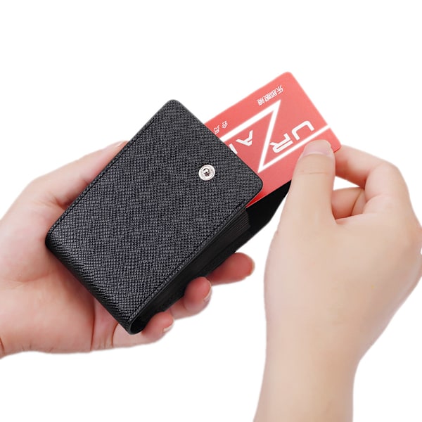 Fashion Business ID Kreditkort Wallet Holder navnekort til Case Pocket Organiz Black