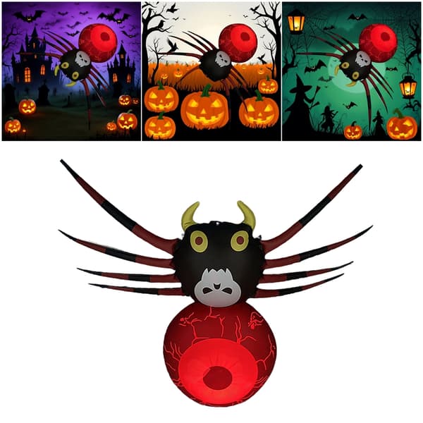 Bærbare oppblåsbare øyeeplespindeldekorasjoner for Halloween-nattvisning