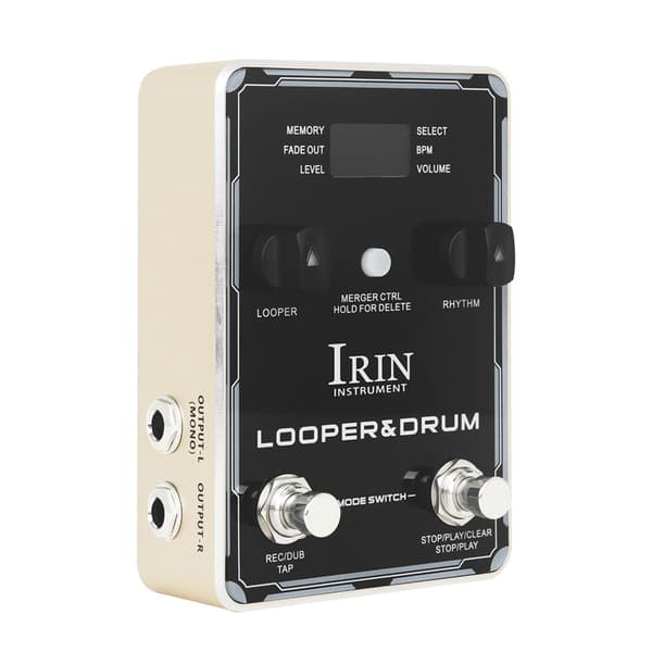 Looper Pedal Trummaskin Stereo Gitarr Loop Recorder Pedal med Skärm