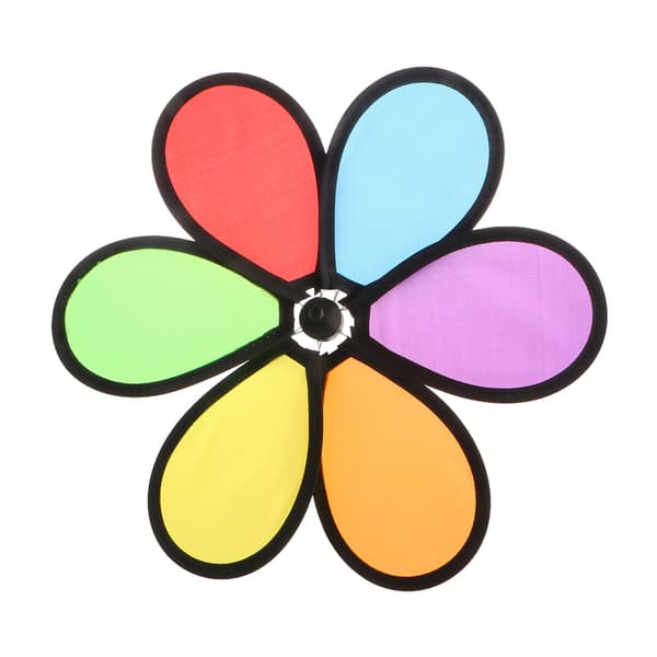 Färgglad Regnbåge Dazy Blomma Snurra Vind Kvarn Trädgård Utomhus Dekor