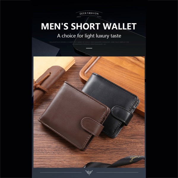 Myntplånbok Multi Slot Pocket Plånbok för män Portabel plånbok Kort typ Plånbok Coffee