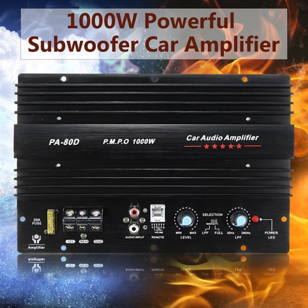 1000W lågfrekvent bilförstärkare Bas Subwoofer Booster Auto Amplifier Board