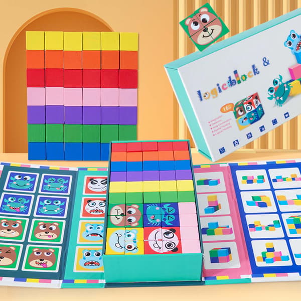 Barnuttryck Matchande Block Spel Pedagogiska Leksaker för Barnens Dag