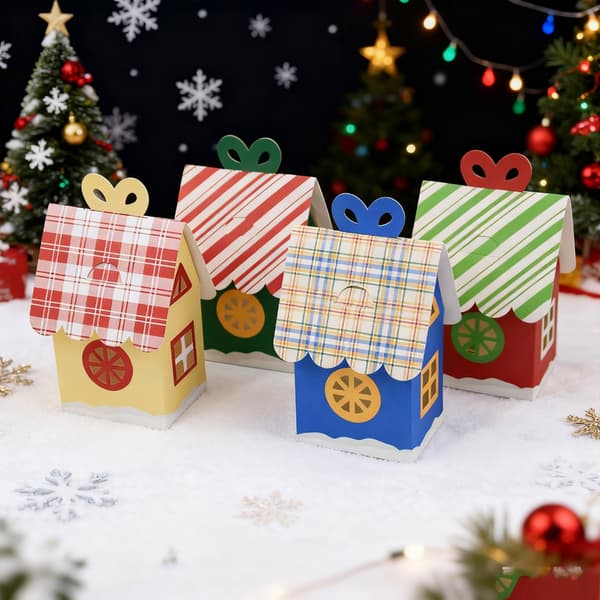 24 Julklappsaskar Papper Godisförpackning Godisbehållare Låda
