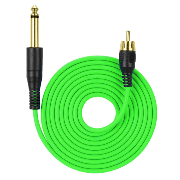 RCA Line kullattu liitin 6,35 mm uros-RCA-uros tatuointikoneiden kaapeli Power johdon jatkojohto OD3.5