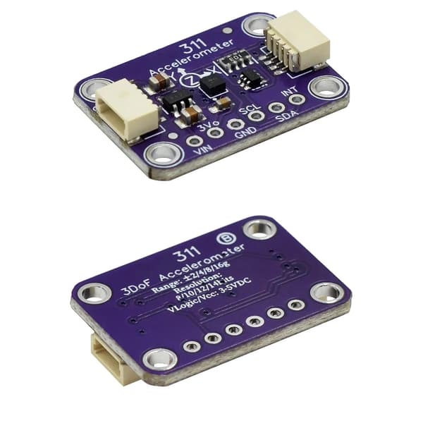 MSA311 I2C Accelerometerkort med etikettplatta för Maker Electronics