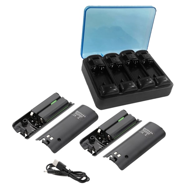 4 spor ladestasjon for Wii/for Wii URladbar batteripakkelader