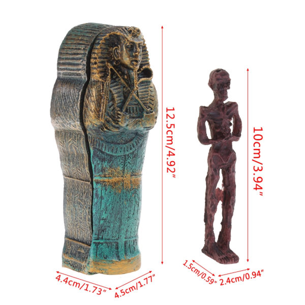 Mumie Aquatic Landscape dekorative kiste Egypten Ornamenter til Fishtank