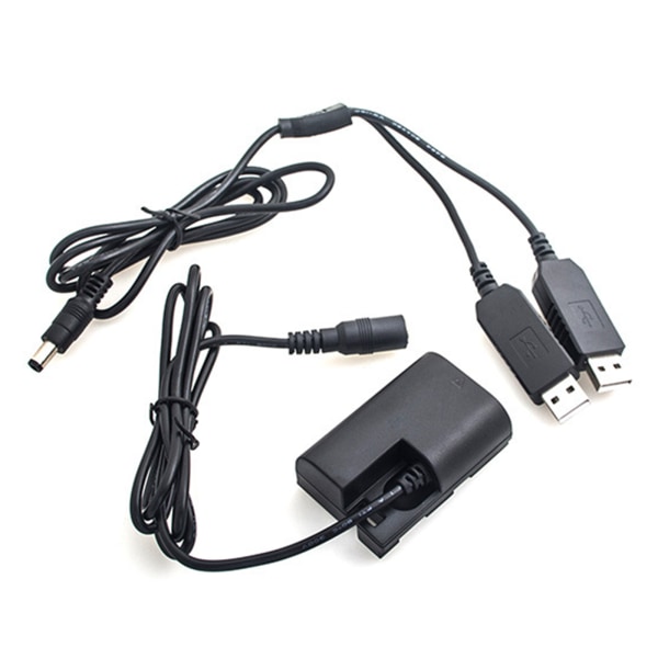 DR-E6 Full Avkodningskoppling Dummy Power Dubbel USB för 5D2 5D3 5D4 6D 60D 7D 7D2 70D 80D