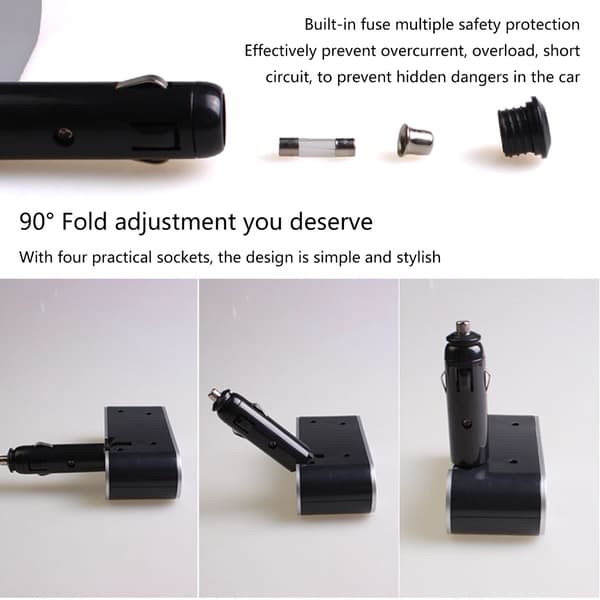 12V/24V Billader Adapter Splitter 3 Uttak Ladeadapter Adapter
