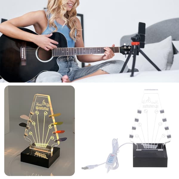 Akryl Gitarr Display Staffli Plektrumställ Plektrumbox med Bas Gitarrplektrumhållare