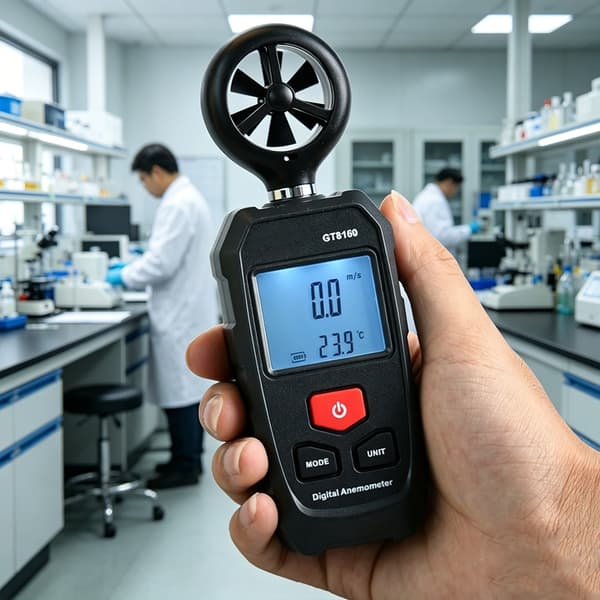 Lätt handhållen anemometer perfekt för väderövervakning och VVS-testning