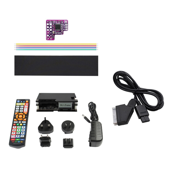 Speltillbehör THS7374 Amplifier Mod Kit för N64 NTSC till RGB utgångsmodul RGB Mod Chip med OSSC Kit & Scart-kabel