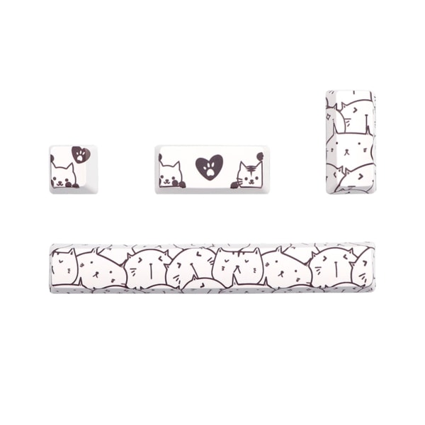 4 Keycap Set, Dye-subbed PBT Keycap OEM Profile 6.25U 6.25X Spacebar Esc Enter Keycaps for DIY Cherry MX Gaming Keyboard