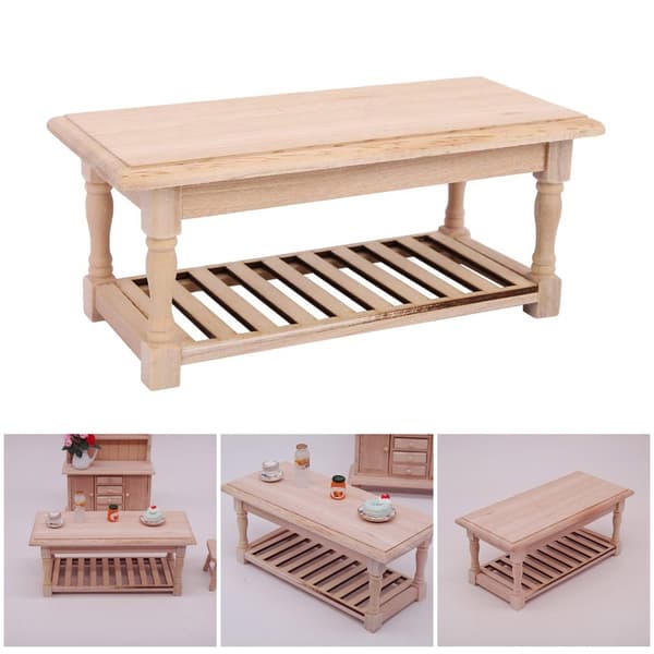 Robust träleksakshusbord för miniatyrdekoration och rollspel