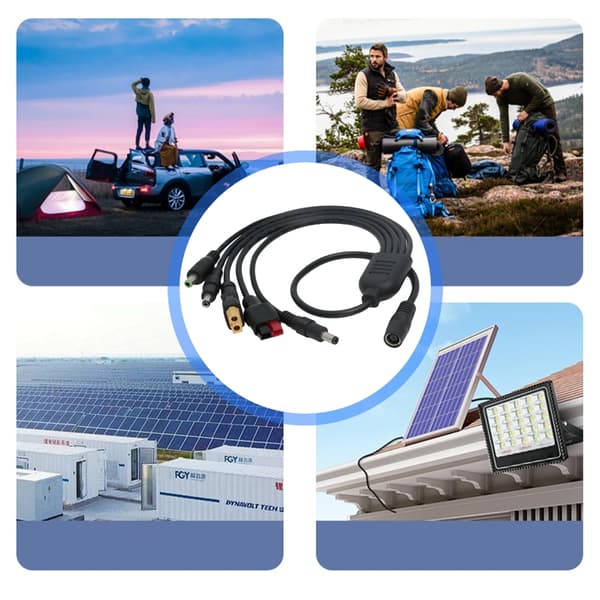 Professionelt solcelleopladningskabel DC7909 hun til XT60 DC5521 strømkabel