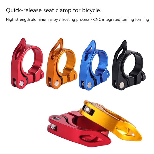 Cykelstolpsklämma i aluminiumlegering, sadelklämma, sadelstolpsklämma, cykelsadelslås Red