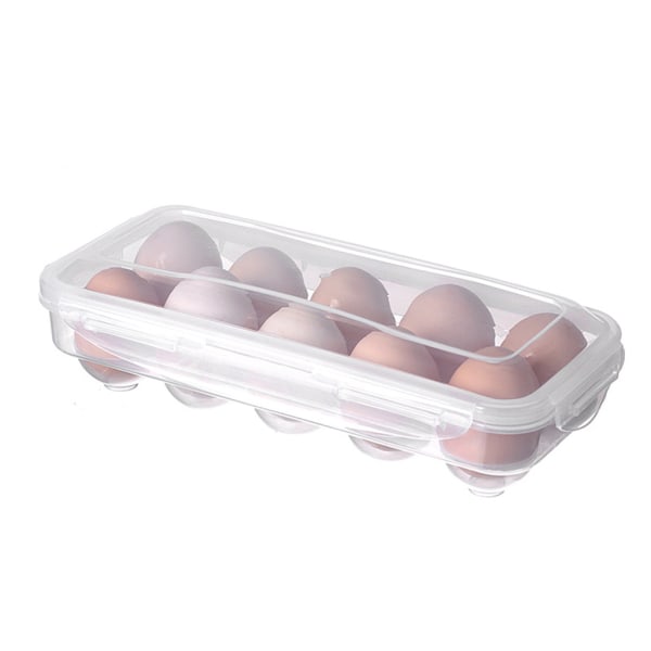 10/18 Grid Egg Oppbevaringsboks Egg Skuff med lokk Kjøleskap Egg Stativ Beholder Holder Kjøleskap Organizer