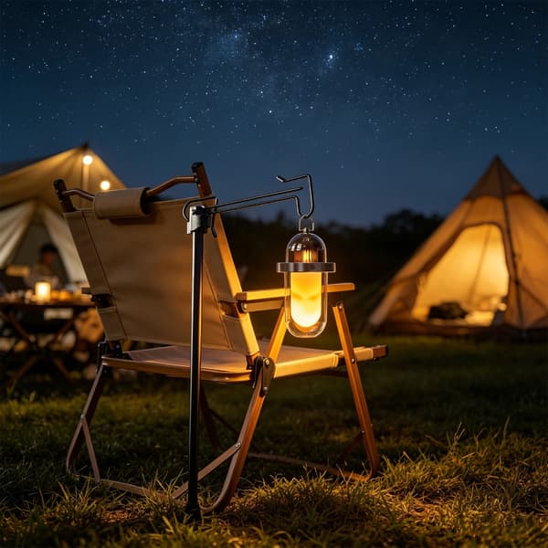 Hengende LED-campinglampe med 8 skiftende fargemoduser og solid bærehake