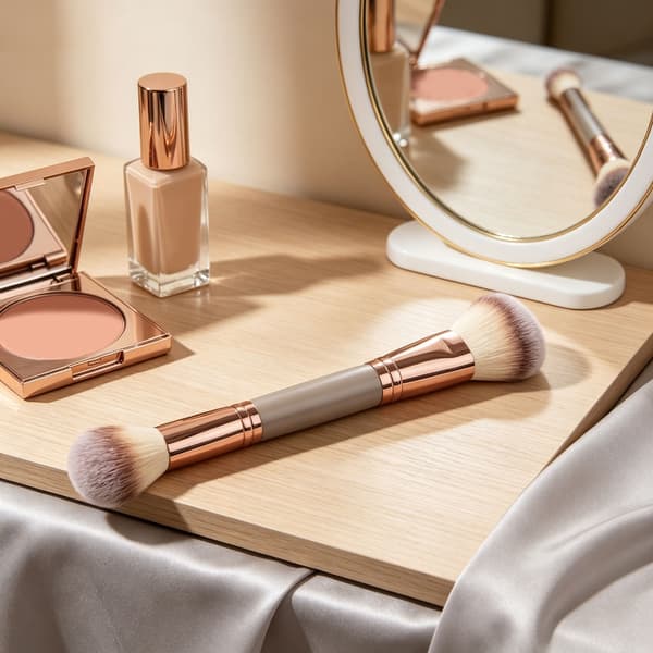 2-sidet ansigts- og øjenmakeupbørste til præcis blanding Bærbart design