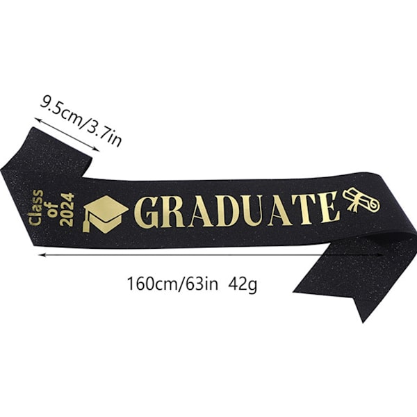 Gradueringsstole for akademiske seremonier, høyskoleungdom, korstole, svart Black