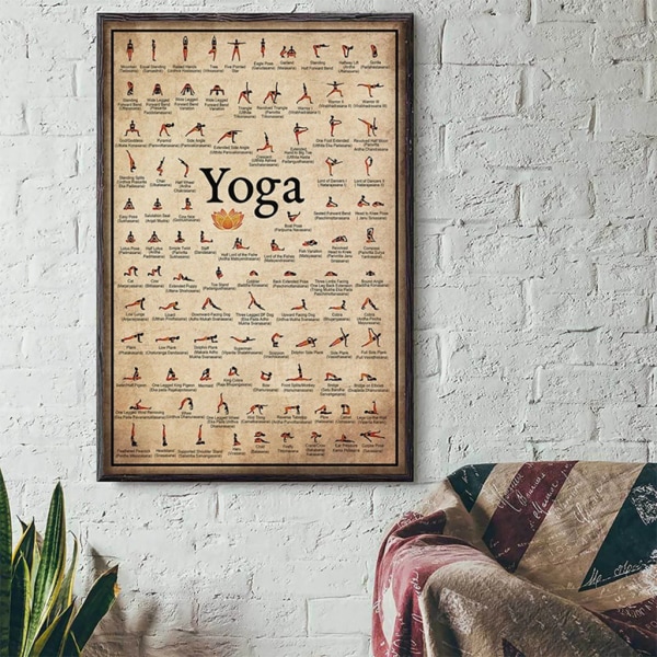 Hem Träning Gym Yoga Ashtanga diagram Pose för hälsa Affisch Väggkonst Canvasmålning Print Vardagsrum Heminredning null - 40x60cm