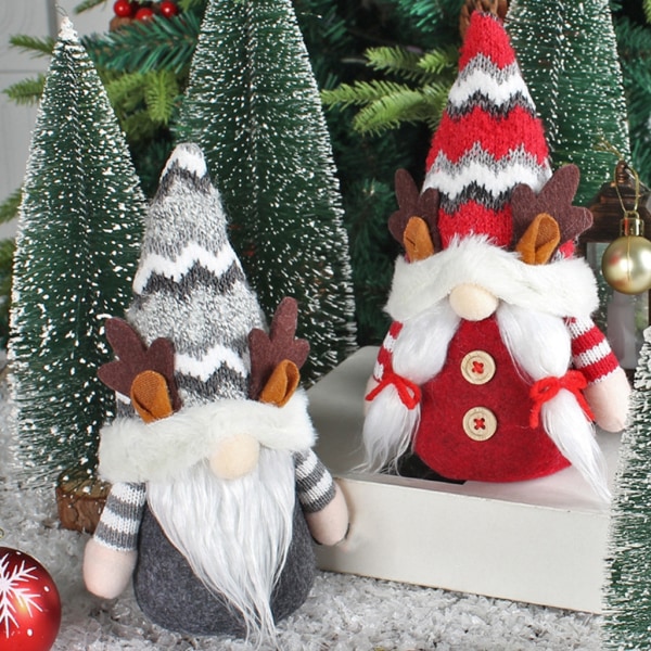 Rudolph-tema julhjorthornshatt Ansiktslös docka Unik present till julfirare null - 2