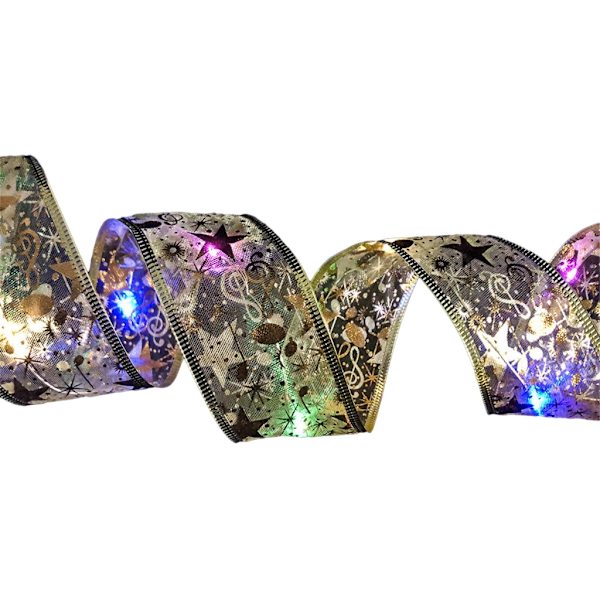 Shining Ribbon Fairy Lights for juletredekor, 40 LED Glow Ribbon String Lights Julepynt