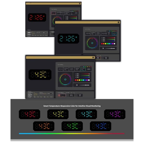 3 blæser RAM-kølere med temperaturmonitorering i realtid til gaming-pc