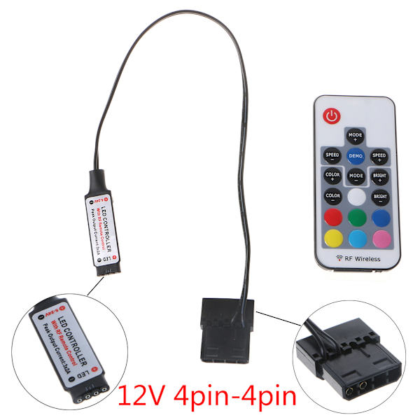 SATA RGB Controller Fjernbetjening Trådløs RGB til PC Computer til etui LED Strip Light