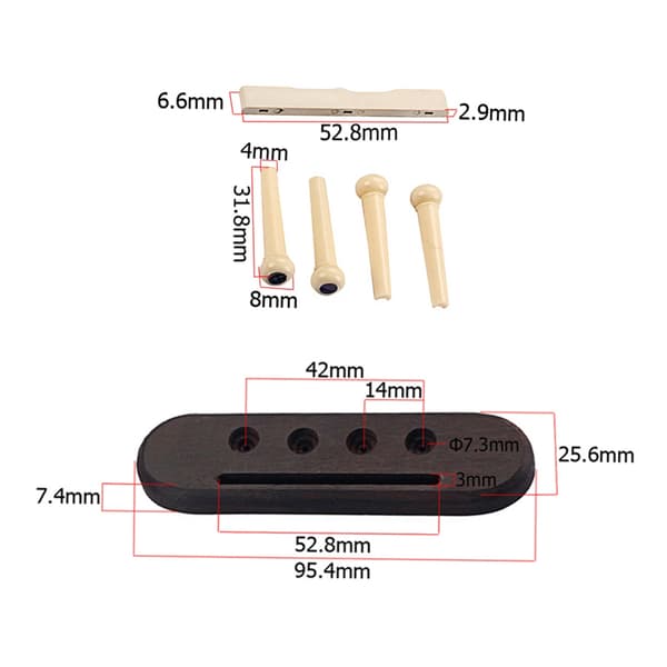 1 Set Ukulele Stallstift Slitsad Stallstift Ukulele Delar Ukulele Tillbehör