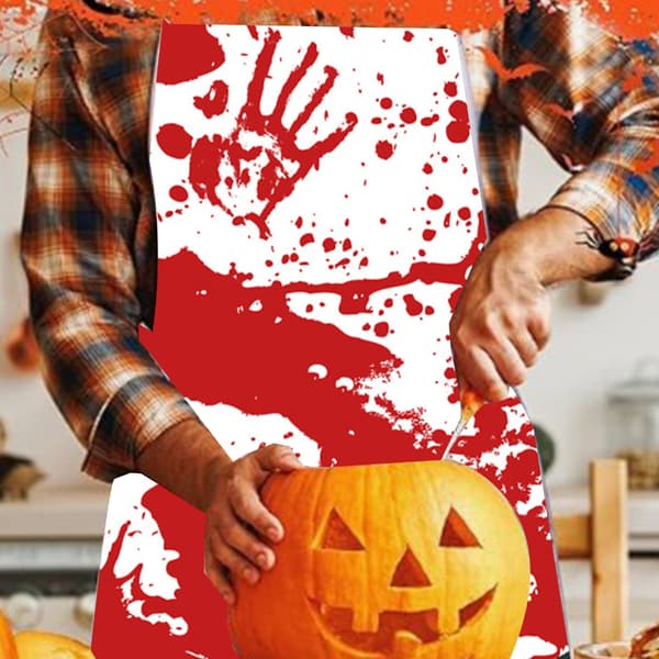 Halloween Horror Matlaging Klær Voksen Størrelse Blodig Forkle for Kostymefester