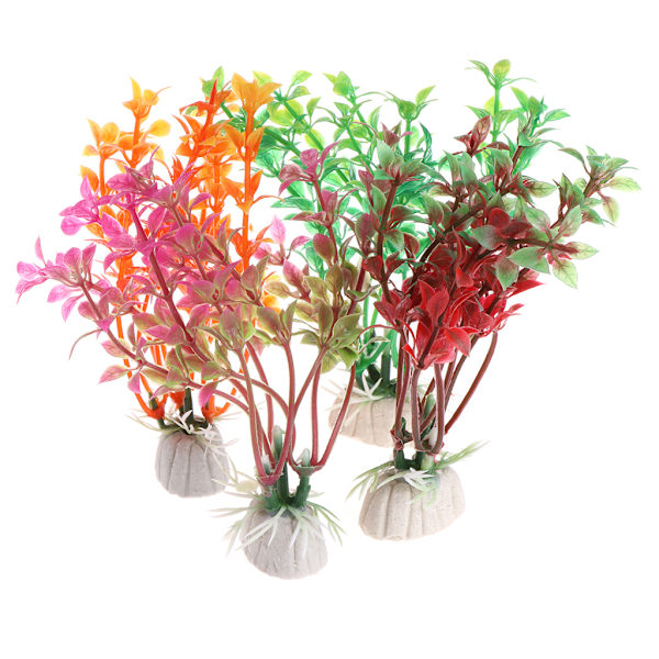 Akvarium vandplanter Kunstige plastplanter Akvarium dekorationer Green