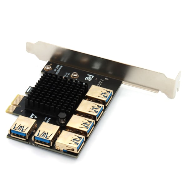 6 portar PCI för Express Multiplier Riser Card 1X till 16X USB 3.0 1 till 6 Adapter C